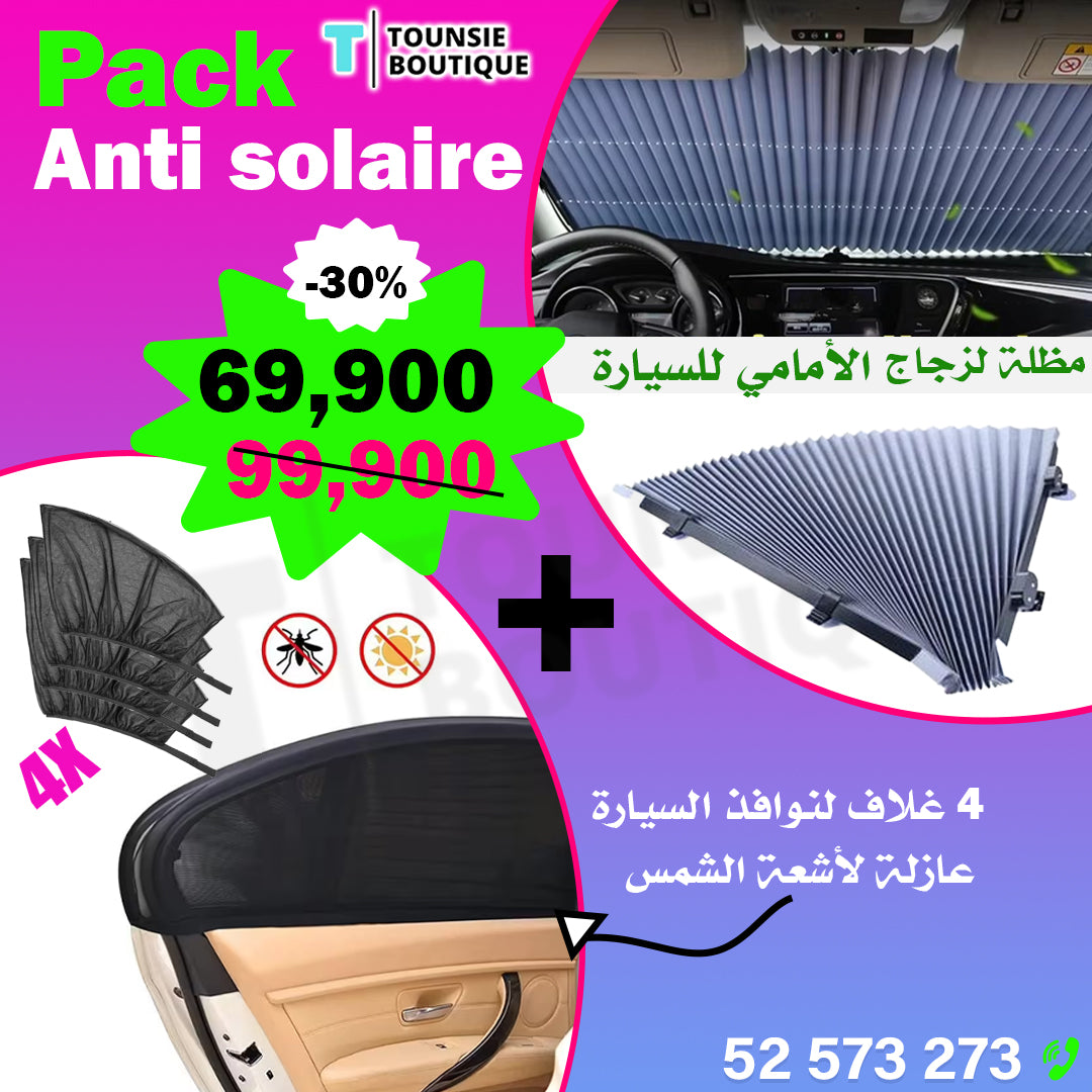 Pack Anti-Chaleur pour Voiture - Protection Totale Solaire
