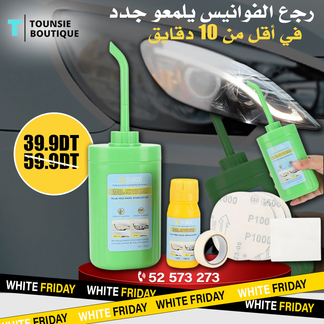 Kit de rénovation et polissage des phares de voiture